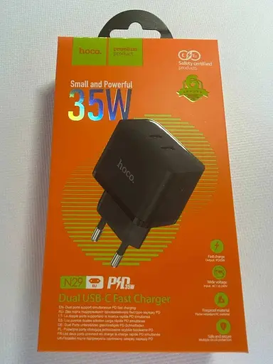 Зарядний пристрій Hoco N29 Triumph 35 W (2 Type-C) чорний - фото 3