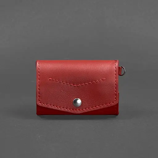 Женская кожаная монетница с клапаном 1.0 красный - фото 7