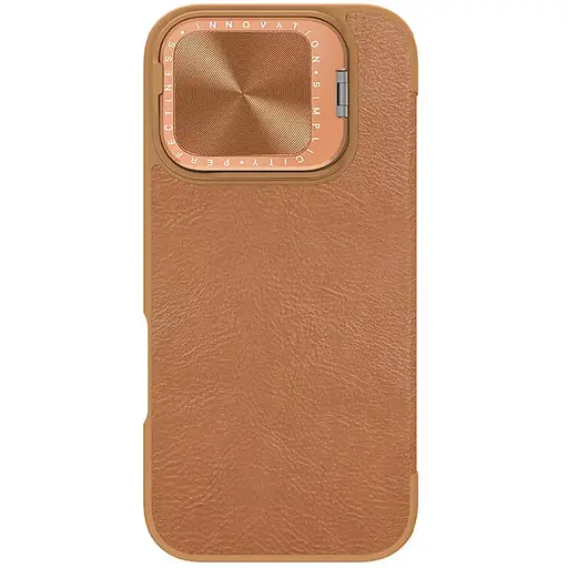 Кожаный чехол-книжка Nillkin Qin Prop для Apple iPhone 16 Pro 6.3 Brown - фото 2