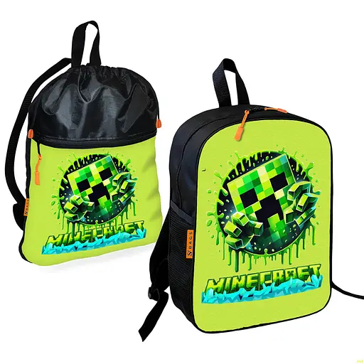 Школьный рюкзак детский Minecraft + Сумка для обуви спортивной формы рюкзак-мешок для мальчика (01731)