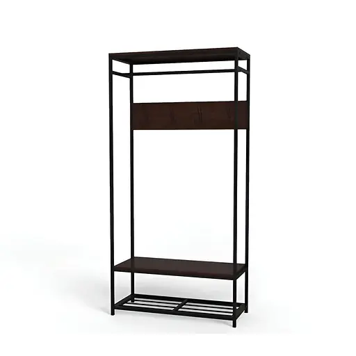 Вішалка модульна підлогова Ferrum-decor Треліс 15 180x90x38 чорний ДСП Венге 16мм (FRD-105521)