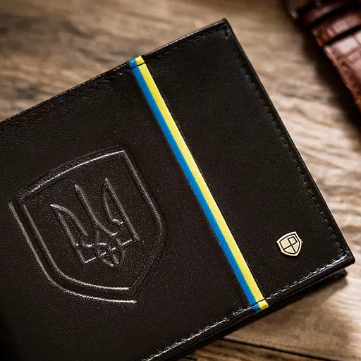 Портмоне мужское кожаное Peterson 304UP черное с гербом в коробке - фото 4