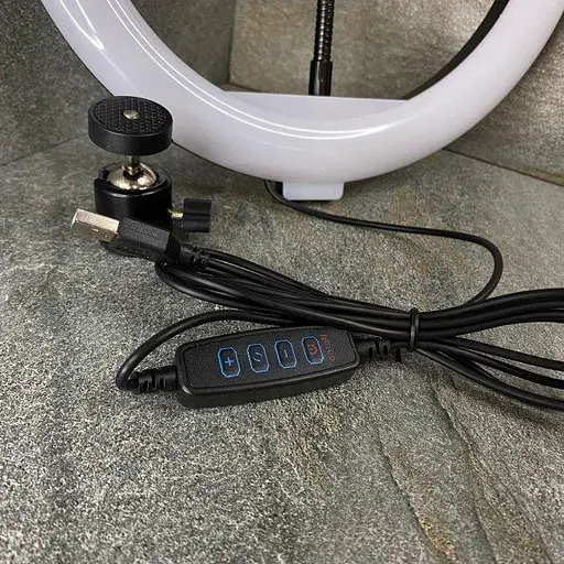 Светодиодная кольцевая LED лампа 26 см с ручкой для телефона - фото 7