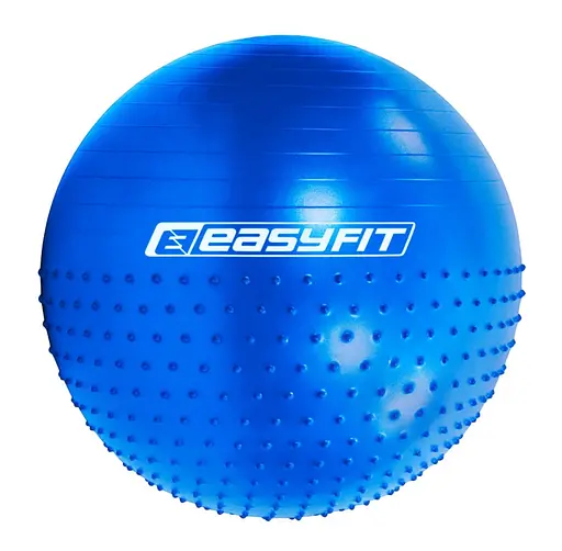 Фитбол 65 см EasyFit Hybrid синий (фитбол полумассажный) (EF-3011-BL) - фото 1