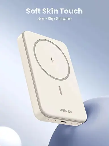 Магнитный Magsafe Повербанк Ugreen PB561 10000mAh 20W с беспроводной магнитной зарядкой для iPhone бежевый - фото 4
