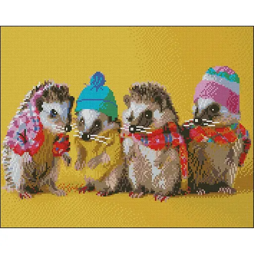 Алмазная мозаика Ежики Strateg ZAV4050-43 без подрамника 40х50 см - фото 1