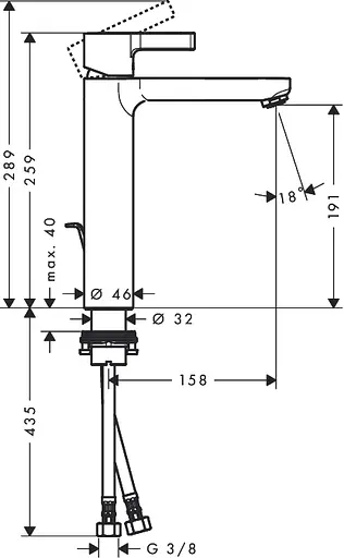 Смеситель для умывальника Hansgrohe Metris S EcoSmart 31021000 Хром - фото 2