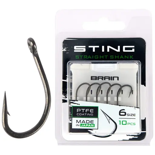 Крючок Brain Sting Straight Shank #6 (10 шт/уп) - фото 1