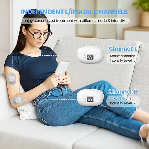 Двухканальный миостимулятор Luvan TENS и EMS для снятия боли портативный цифровой 6 режимов - фото 4