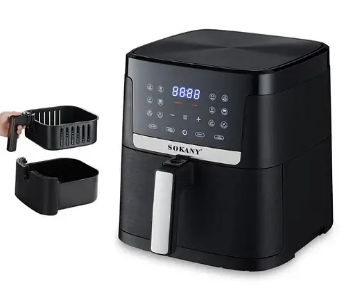 Аэрофритюрница аэрогриль безмасляная Sokany SK-10004 8.5 л электрическая сенсорная 1800 Вт - фото 3