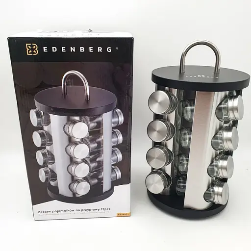 Набор для специй Edenberg 17 предметов нержавеющая сталь стекло (EB-4027) - фото 2