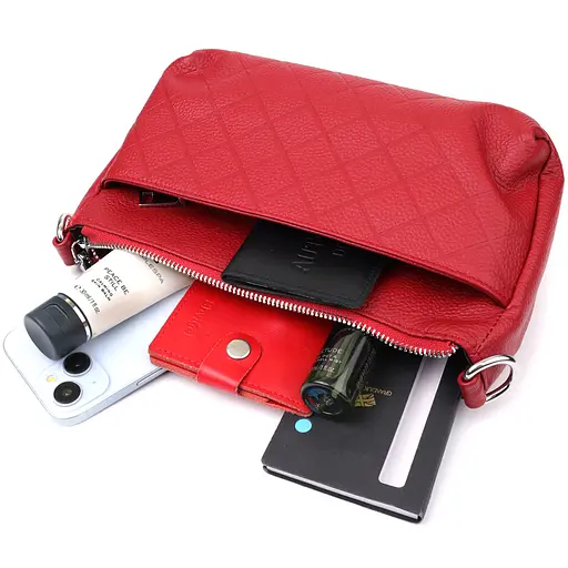 Женская кожаная сумка Vintage с двумя удобными ремешками 25х16х8 см sum0027524 - фото 8