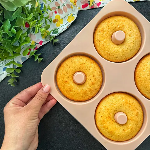 Форма квадратная силиконовая для выпечки пончиков и печенья на 4 ячейки 23.5х23.5х2 см, A-plus Бирюзовый 86248 - фото 10