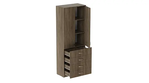 Шкаф Анжело Ferrum-decor на 3 полки с 2 дверями и 4 ящика 1900x700x380 ДСП Дуб Сонома Трюфель 16 мм (FRD-105029)