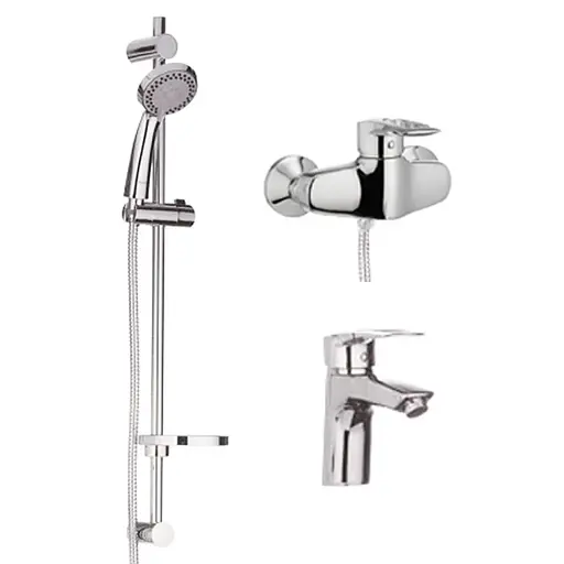 Набір змішувачів для душу Haiba Hansberg SET-2 HB0901 Хром - фото 1