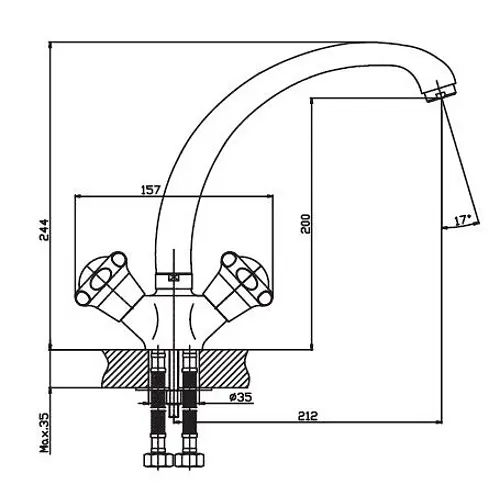 Змішувач для кухні Haiba MEGA 273 (HB0289) - фото 2