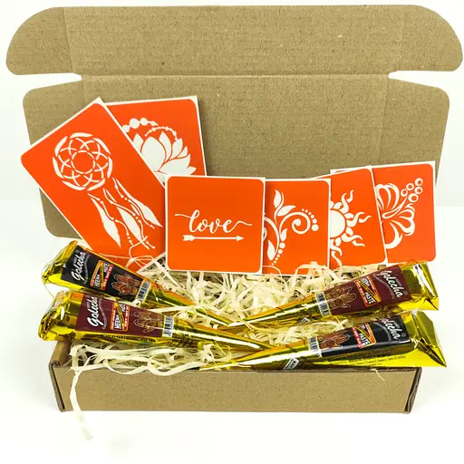 Набор хны с трафаретами для био-тату №1 Fresh Tattoo henna-set-01 - фото 1