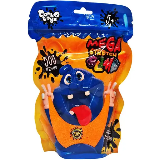 Лізун-антистрес Danko Toys Mega Stretch Slime SLM-12-01U 500 г помаранчевий