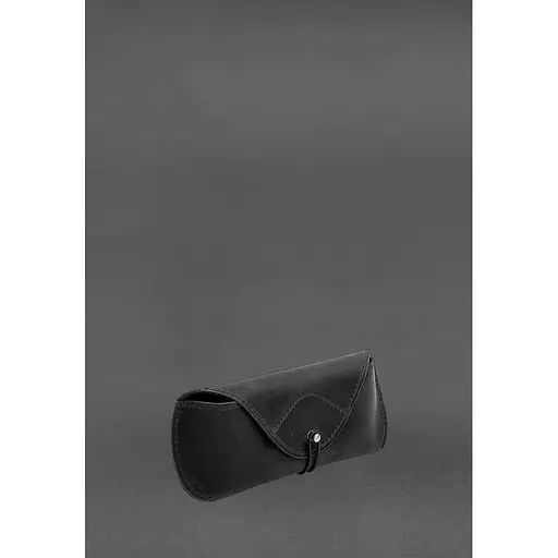 Кожаный чехол для очков BlankNote Crazy Horse с клапаном на резинке Черный - фото 9