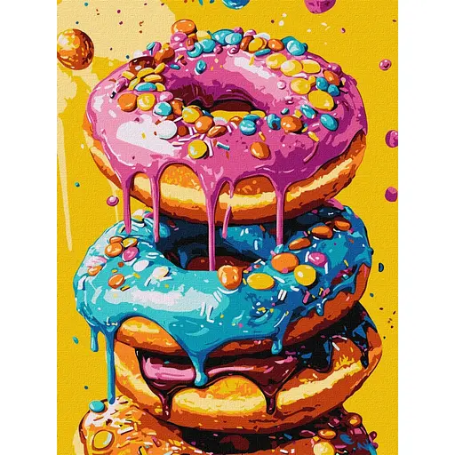 Картина по номерам "Смачненькі пончики" KHO5720 30х40 см