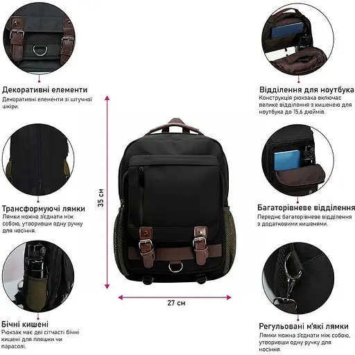 Рюкзак NikiBo Summit 13 л черный (30011405-01) - фото 3