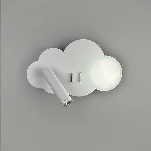 Ліве бра Line F Хмаринка у білому корпусі 24х17 см Арт. WJ031/2 WT Left  - фото 2