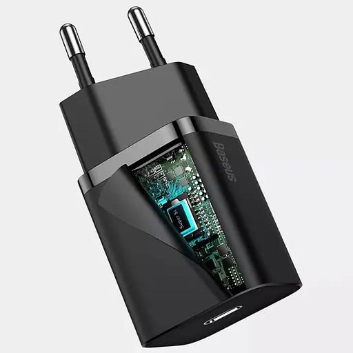 МЗП Baseus Super Si Quick Charger 20W (1USB-C) (CCSUP-B) Чорний - фото 3