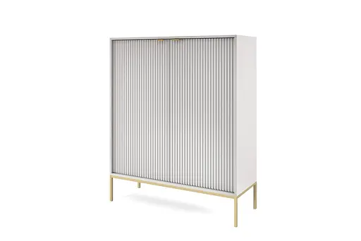 Комод высокий Perfect Home Новая/Nova 2-дверный с золотыми ножками K104 Серый (PFH-091235) - фото 4
