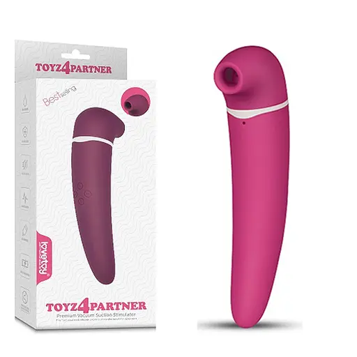 Вакуумний стимулятор клітора з вібраціє Lovetoy Toyz4Partner рожевий - фото 9