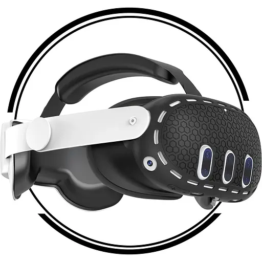 Чохол для VR-окулярів GINWDAY Silicone VR Shell Protective для Meta Quest 3 Black [139302] - фото 4