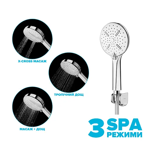 Душевой набор Drop MULTI120-3CH+SET (лейка для душа + шланг + крепление) - фото 2