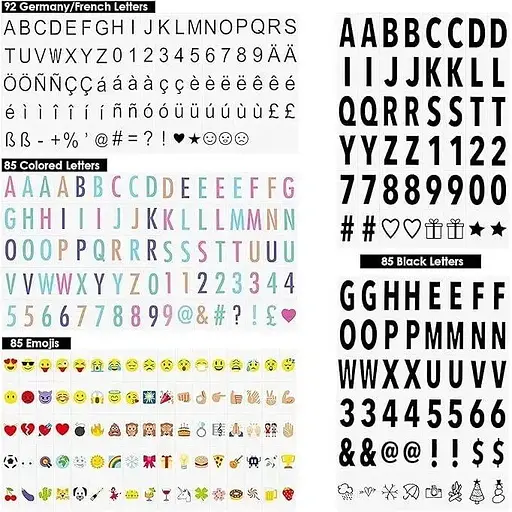 Декоративная доска с буквами Shyosucce LED Light Box A4 16 цветовых режимов 85 эмодзи - фото 3