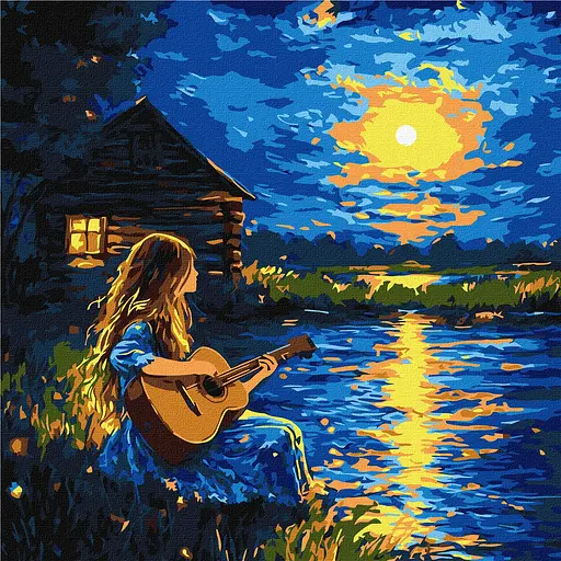 Набір для розпису по номерах Звуки у темряві, Ideyka, 40x40 см, КНО8636