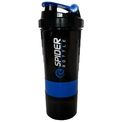 Шейкер спортивный EasyFit Spider 0,5 л Черно-синий (EF-7200-BE) - фото 1