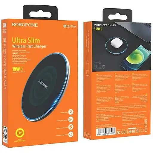 Беспроводная зарядка подставка Borofone BQ3 Pro на 15W Type-C 2A черная - фото 7