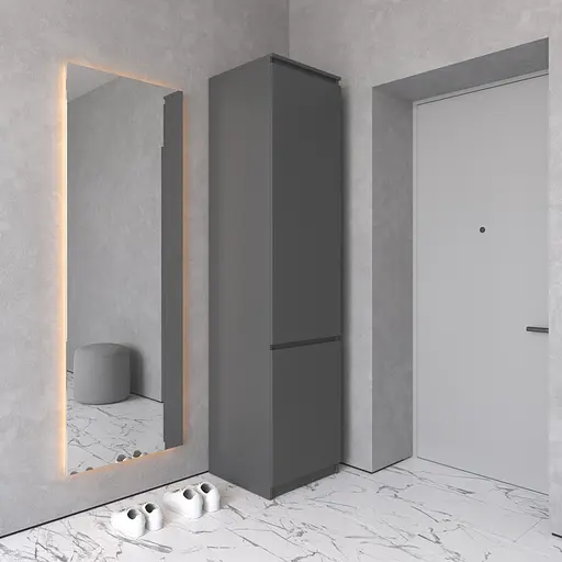 Шафа пенал Vays R-21, з полицями та штангою, без ручок, ЛДСП, 50×50×211 см - для одягу та взуття, в передпокій - фото 3