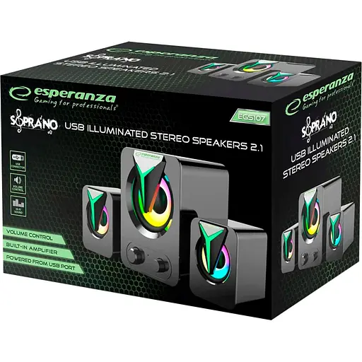 Акустична система Esperanza 2.1 Speakers EGS107 USB Rainbow Soprano (EGS107) - фото 4