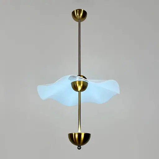 Латунный светильник с белым волнистым плафоном Ø 40 см Ст. SGA3-400-1 AB | Line F - фото 2