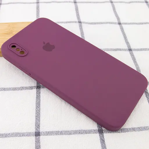 Чехол Silicone Case Square Full Camera Protective AA для Apple iPhone XS Max 6.5 Бордовый/Maroon - фото 2