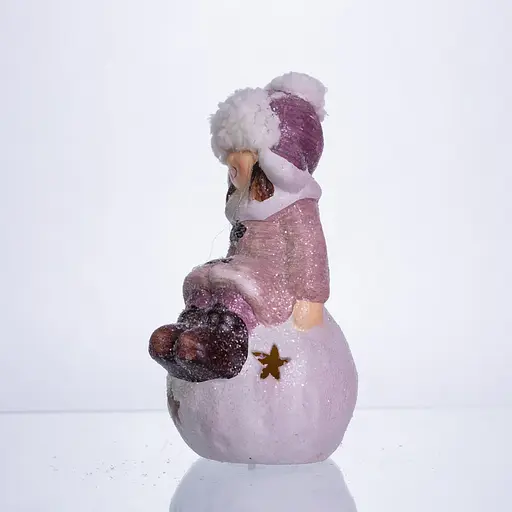 Новорічна фігурка з підсвіткою Дівчинка на сніговій кулі з фарфору 7×7×16 см Yiwu CR-5-7 - фото 3