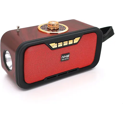 Радио с фонарем NS-S270-S, FM/AM/SW радио+Solar, Входы: TFcard, USB, Wireless speaker, Bluetooth, Red, Box