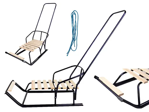 Санки детские с откидной спинкой и подставкой для ног, АРТ. 2.1 СИН