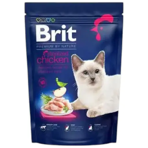 Сухий корм Brit Premium Cat by Nature Sterilised для стерилізованих кішок, з куркою, 800 г