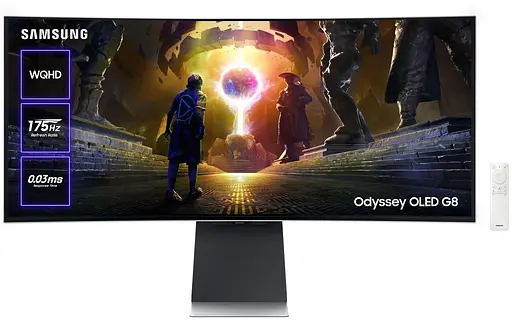 Монитор 34" Samsung Odyssey G8 Curved UWQHD OLED 175Hz (LS34DG852SZXUA) - фото 1