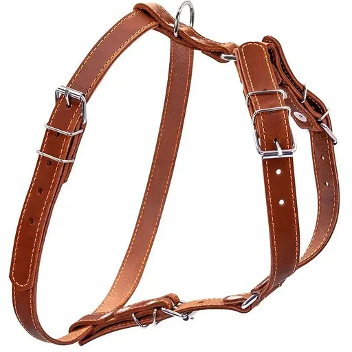 Шлея Collar одинарна для малих та середніх собак (ширина 20мм, А:40-56см, В:57-65см) коричневий