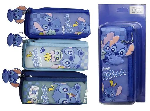 Пенал-косметичка із брелоком Стіч, 2 змійки, 5826 (В асортименті) - фото 2