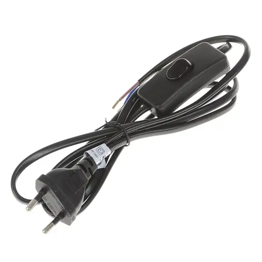 Шнур с прямоугольным выключателем Brille P-1S black 1.8 m