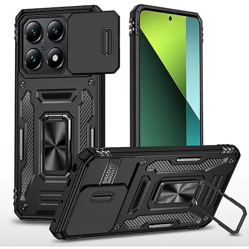 Ударопрочный чехол Epik Camshield Army Ring для Xiaomi 14T Черный / Black