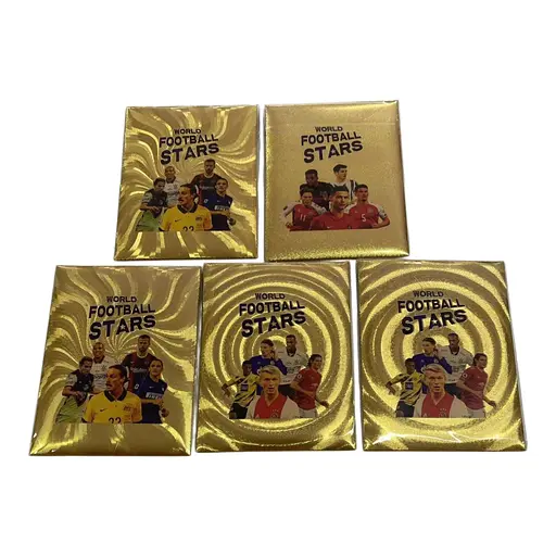 Дитячі золоті футбольні картки 50 шт, 5 упаковок колекційні Football Stars - фото 1