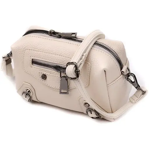 Компактная женская сумка Vintage с декором из натуральной кожи 17х11х8 см sum0027589 - фото 1